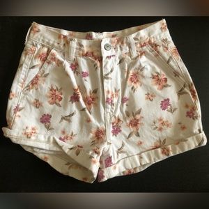 Floral jean shorts